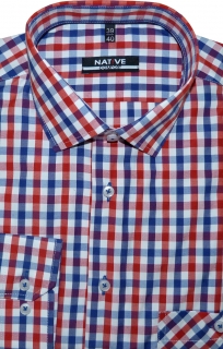 Pánská košile kostkovaná s dlouhým rukávem, vel. 41/42 - N205/426