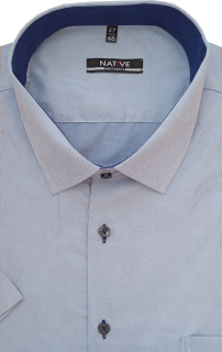 Nadměrná pánská košile (modrá) s krátkým rukávem, vel. 49/50 - N230/325