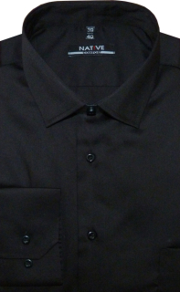 Nadměrná pánská košile (černá) s dlouhým rukávem, vel. 53/54 - N235/302