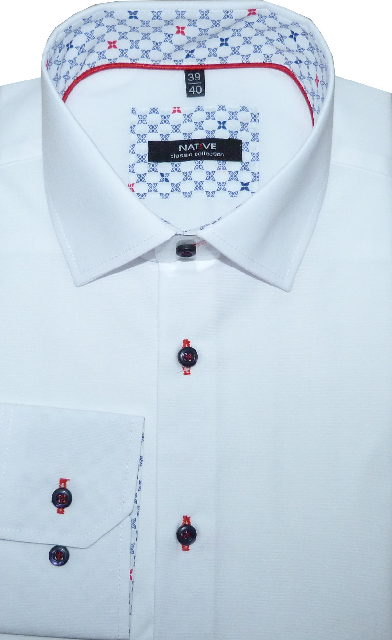 Pánská košile (bílá) s dlouhým rukávem, vel. 39/40 - N175/340