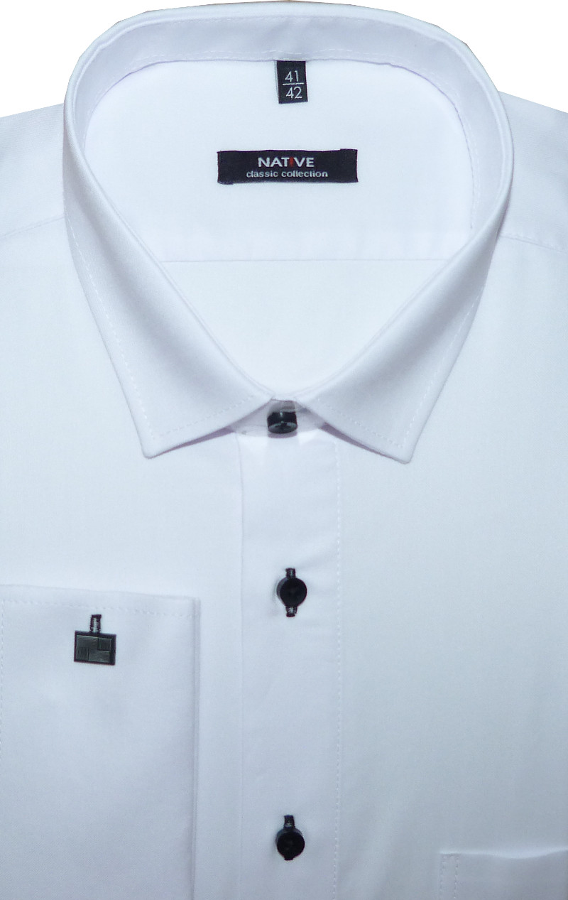 Pánská košile (bílá) s dlouhým rukávem, vel. 43/44 - N175/209