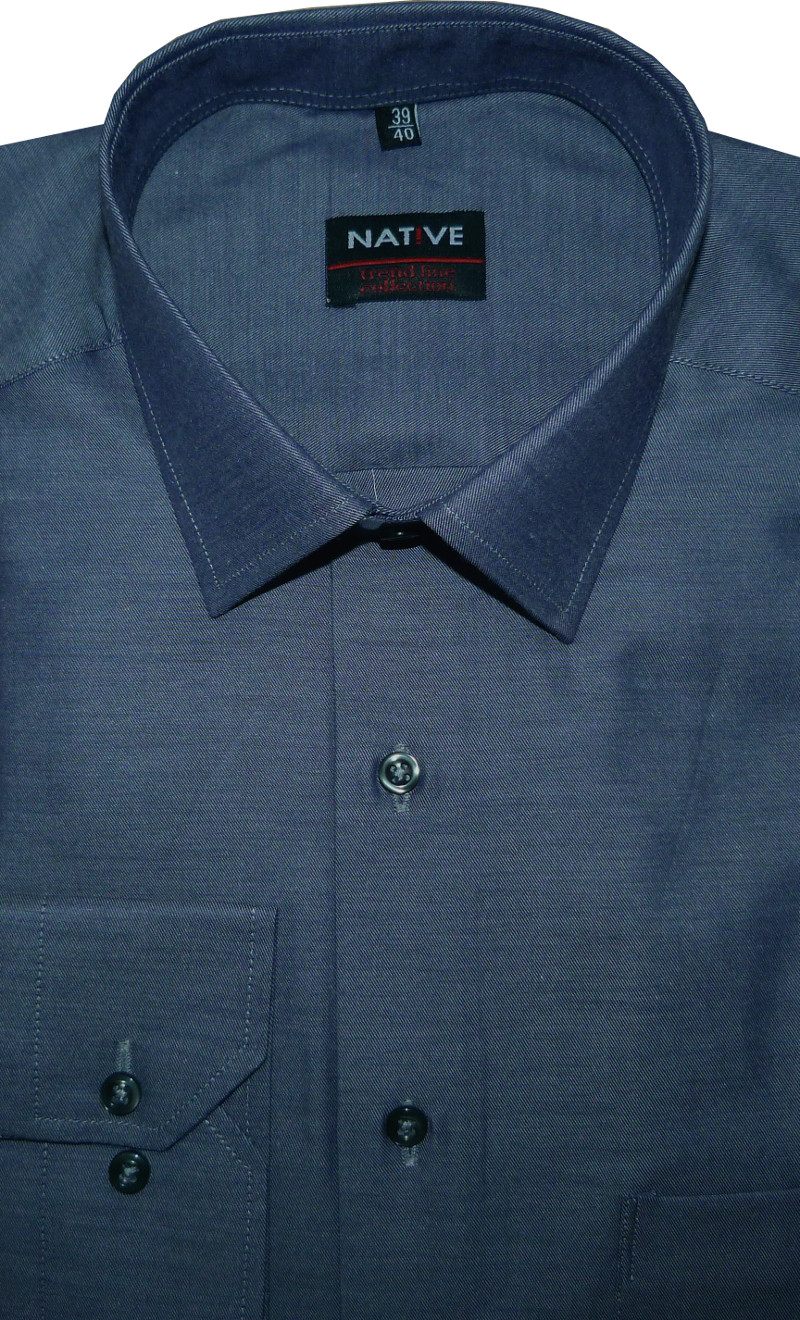 Pánská košile (modrá navy) s dlouhým rukávem, vel. 39/40 - N951/025
