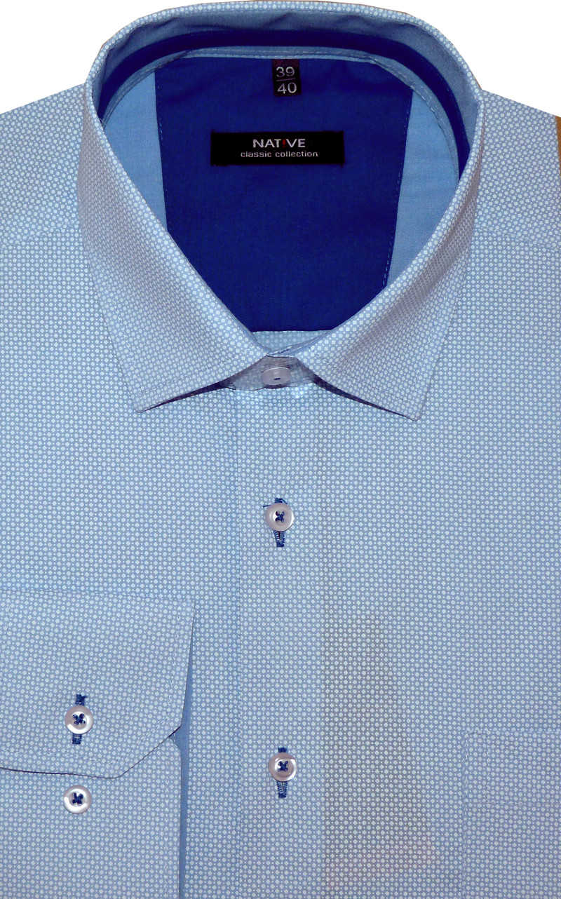 Pánská košile (modrá) s dlouhým rukávem, vel. 39/40 - N175/345