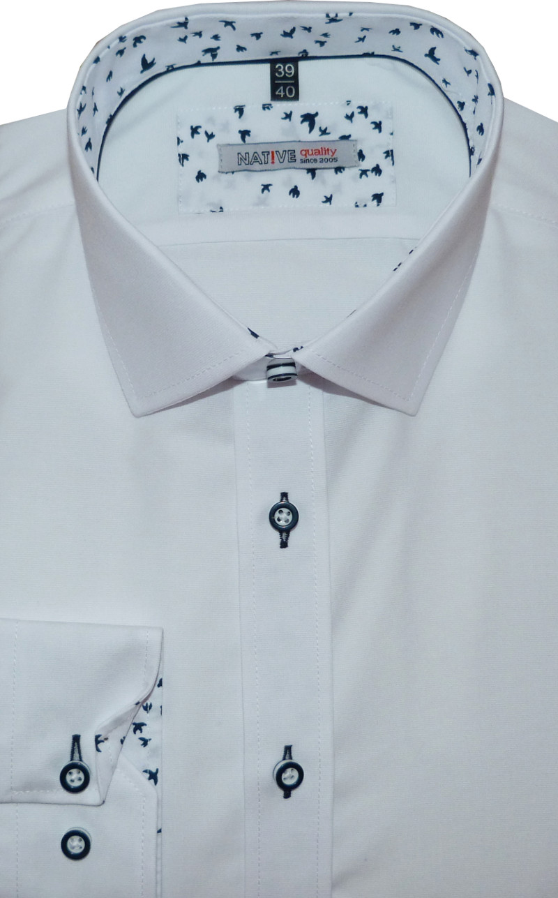 Pánská košile (bílá) s dlouhým rukávem, vel. 39/40 - N175/406