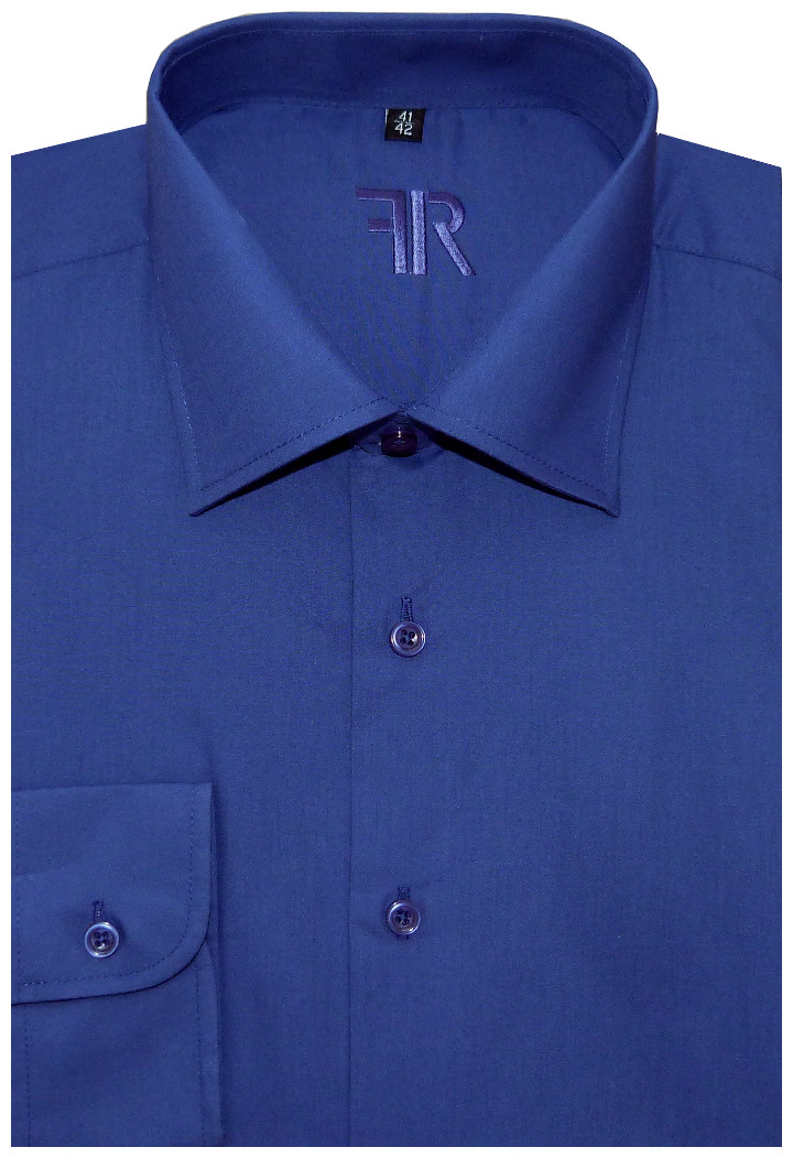 Pánská košile (modrá) s dlouhým rukávem, vypasovaná, vel. 39/40 - FR 052/135