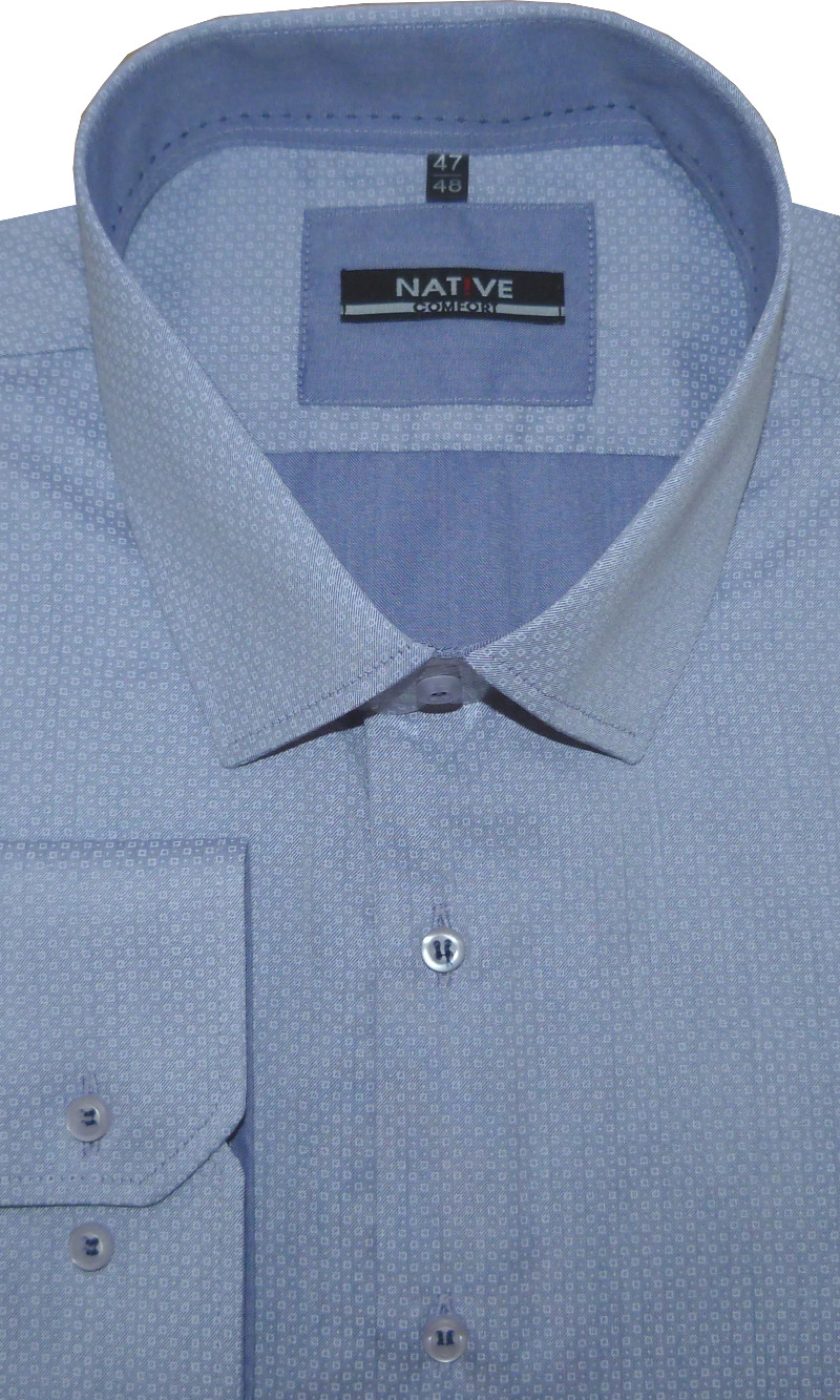 Nadměrná pánská košile (modrá) s dlouhým rukávem, vel. 51/52 - N185/301-08