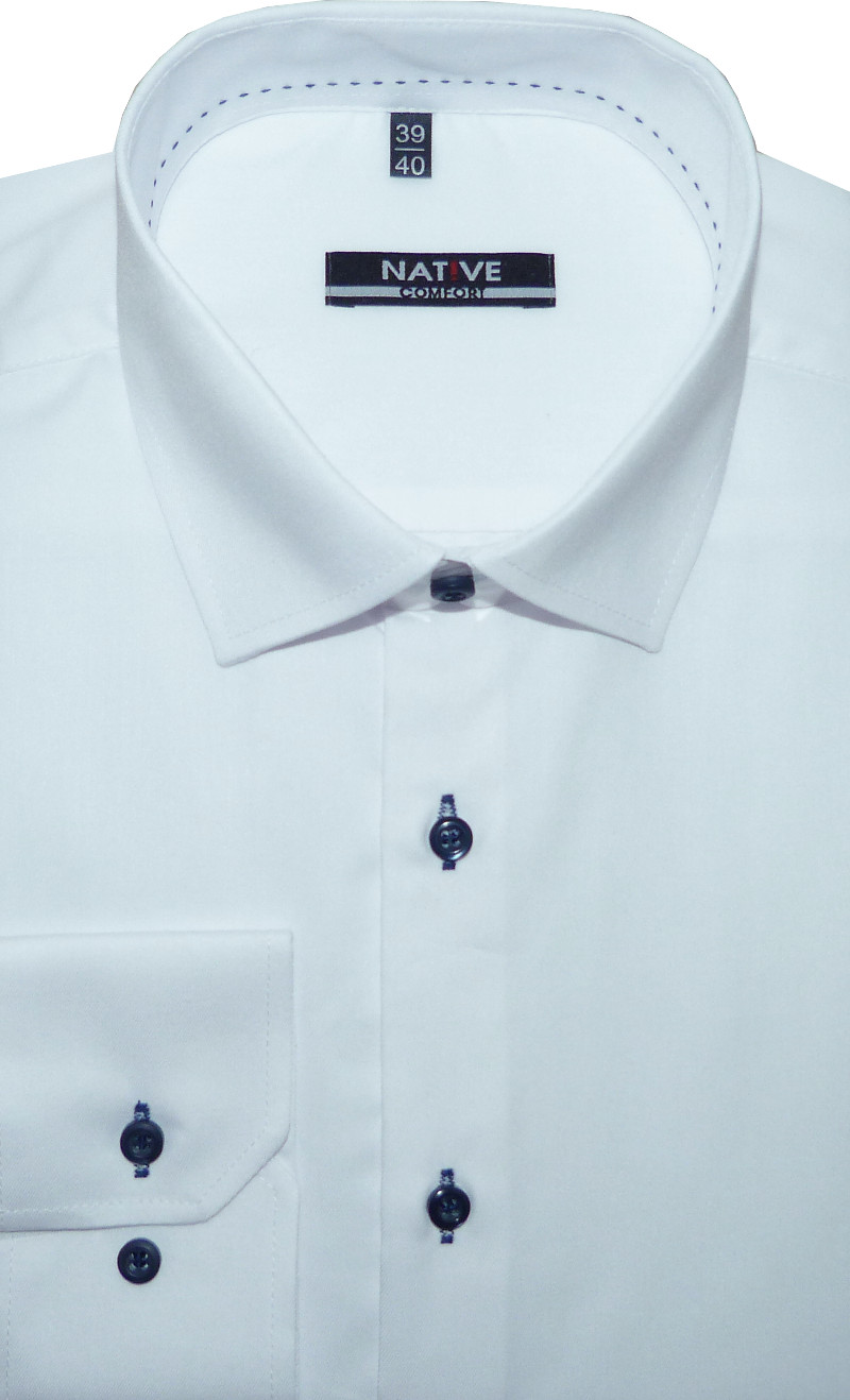 Pánská košile (bílá) s dlouhým rukávem, vel. 45/46 - N185/310