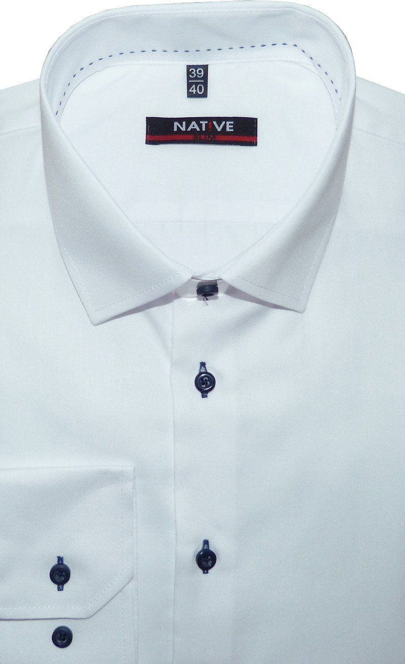 Pánská košile (bílá) s dlouhým rukávem, vypasovaná, vel. 45/46 - N185/810B