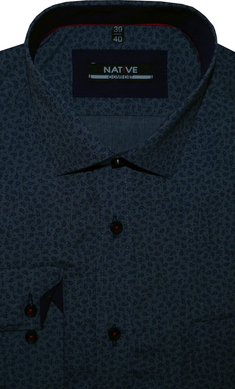 Pánská košile (modrá) s dlouhým rukávem, vel. 41/42 - N185/406