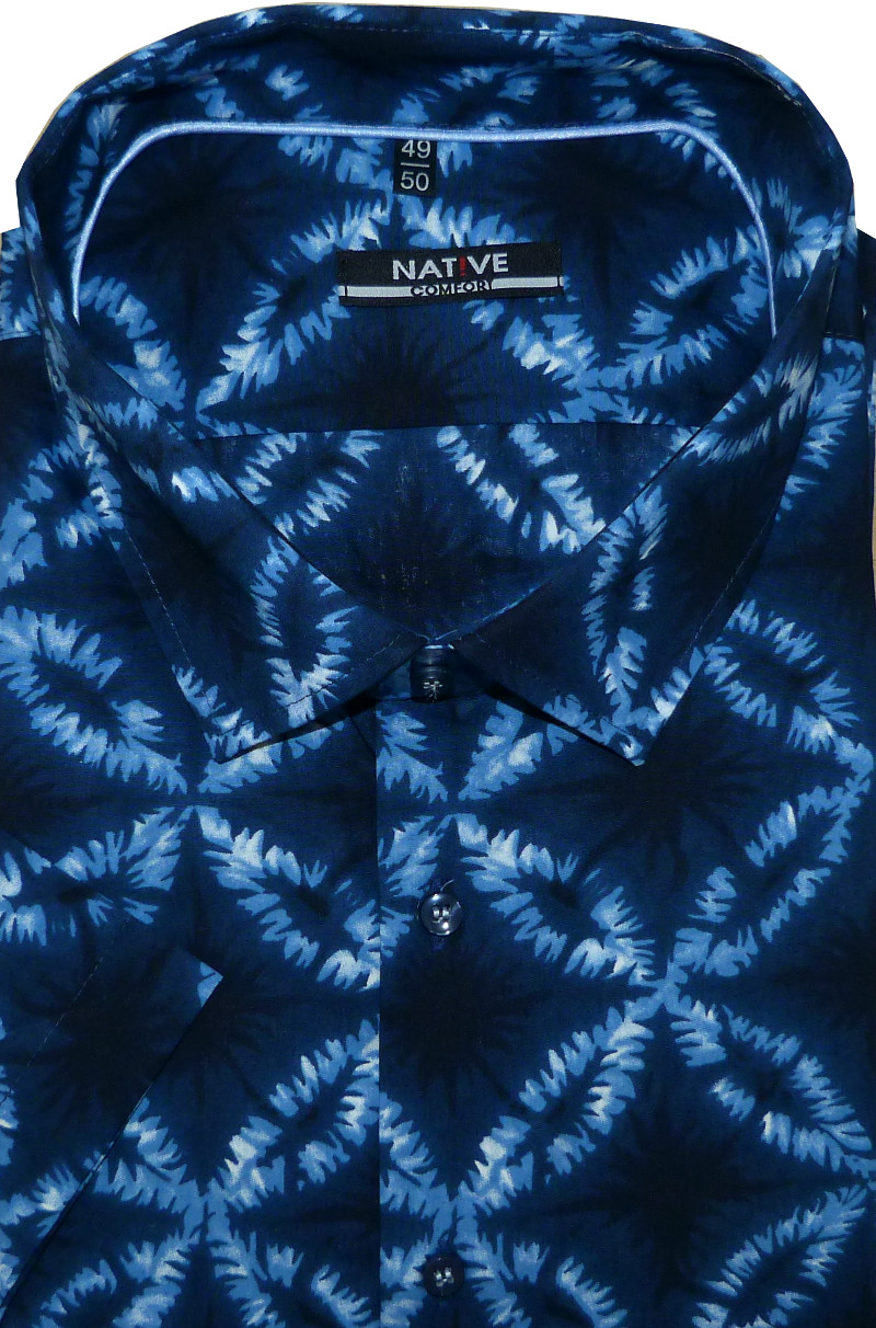 Pánská košile (modrá) s krátkým rukávem, vel. 41/42 - Native N180/314