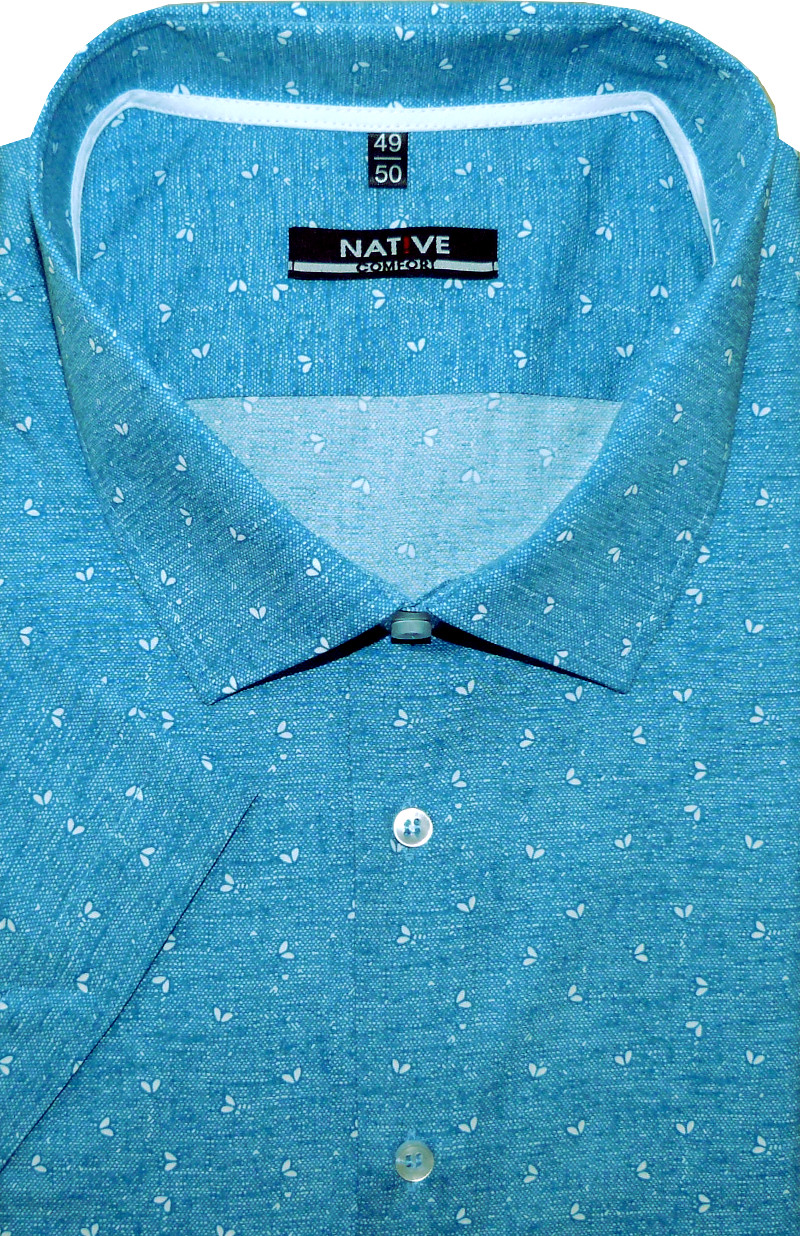 Pánská košile (modrá) s krátkým rukávem, vel. 41/42 - Native N180/313