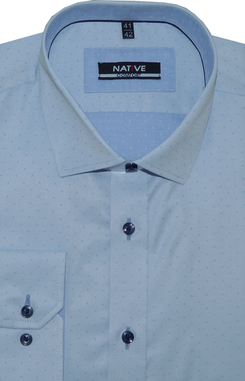 Pánská košile (modrá) s dlouhým rukávem, vel. 43/44 - N185/423