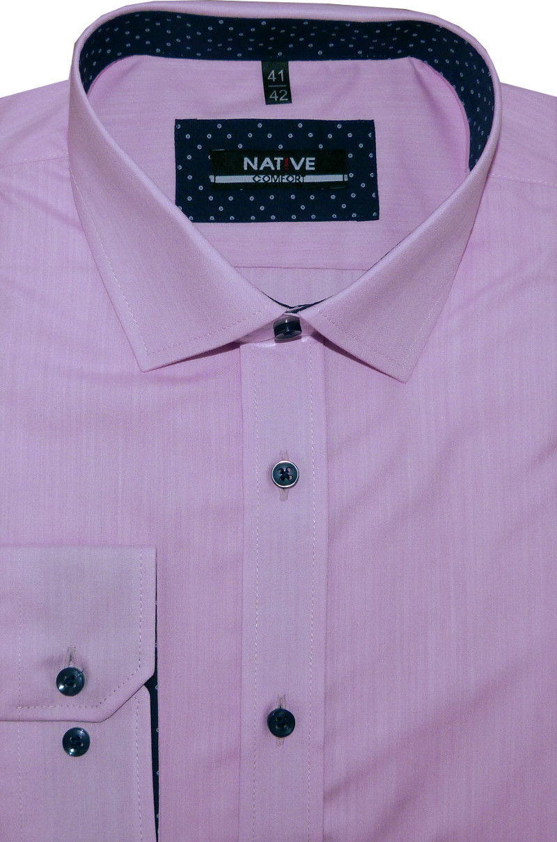 Pánská košile (růžová) s dlouhým rukávem, vel. 41/42 - N185/412