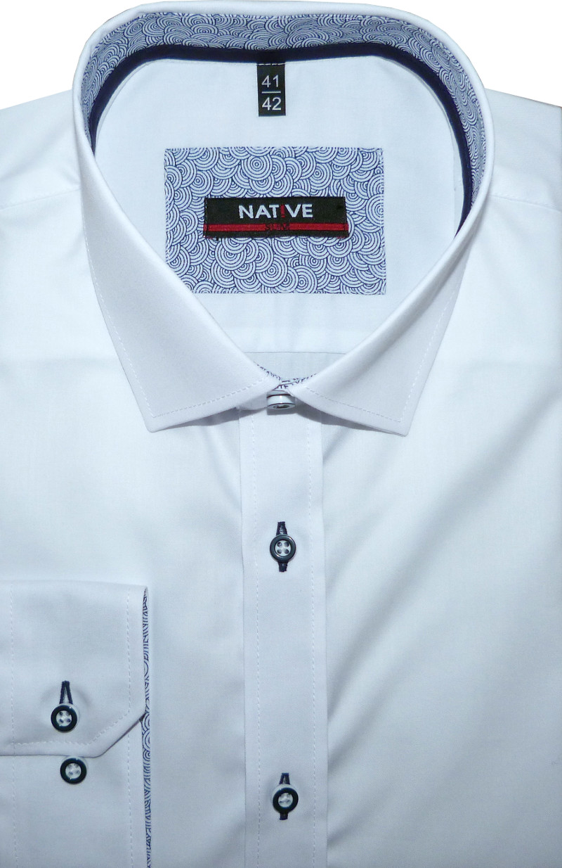 Pánská košile (bílá) s dlouhým rukávem, vypasovaná, vel. 39/40 - N185/917