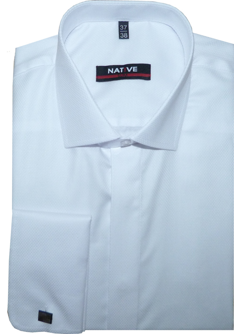 Pánská košile na manžetové knoflíčky, vypasovaná, vel. 39/40 - N185/919