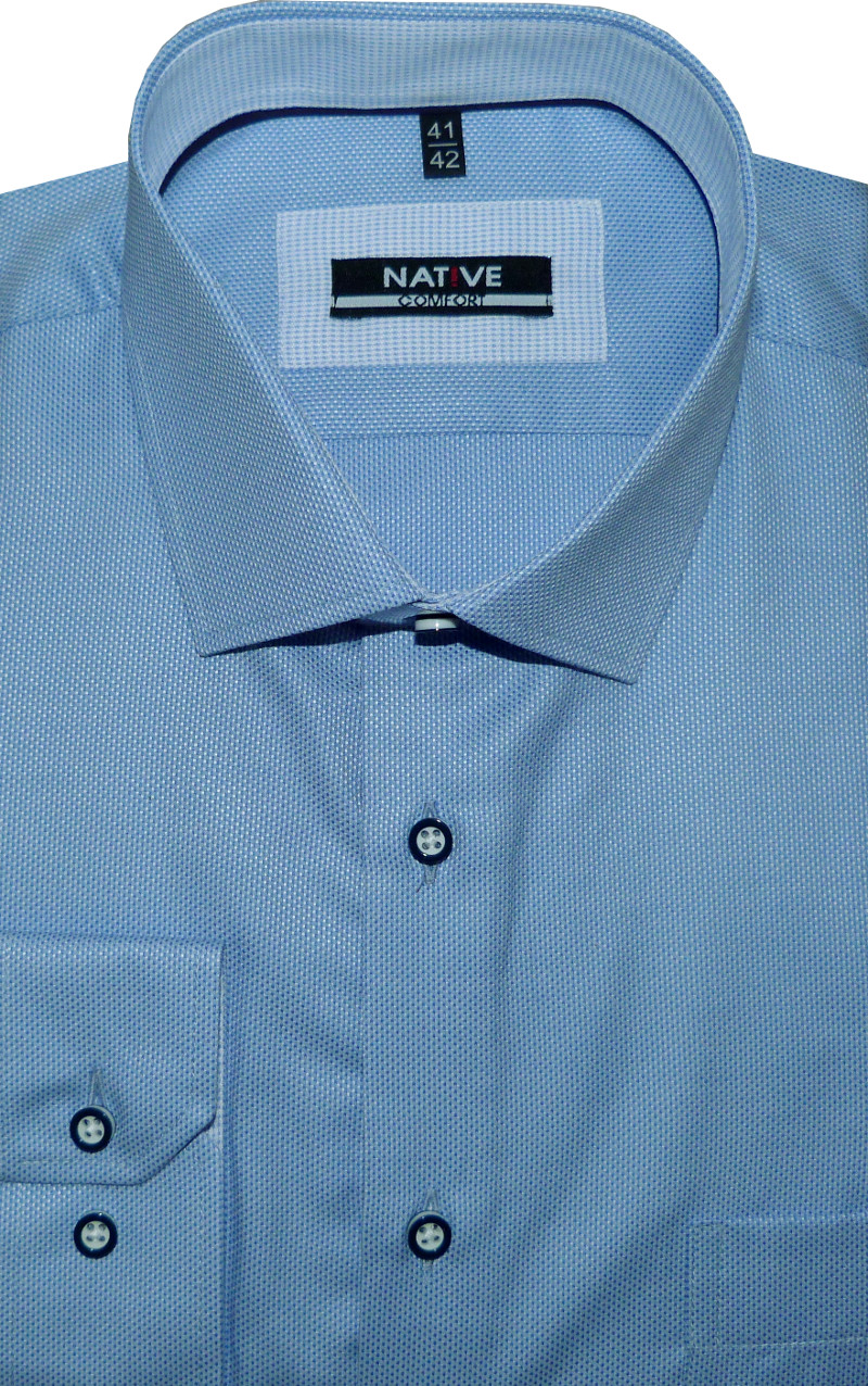 Pánská košile (modrá) s dlouhým rukávem, vel. 39/40 - N185/427
