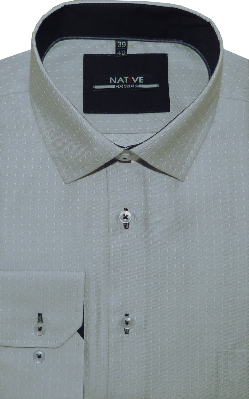 Pánská košile (šedá) s dlouhým rukávem, vel. 41/42 - N185/323