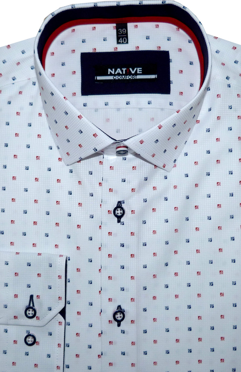 Nadměrná pánská košile (bílá) s dlouhým rukávem, vel. 47/48 - N185/439