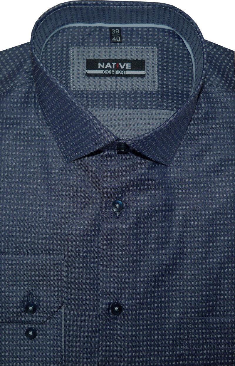 Pánská košile (modrá) s dlouhým rukávem, vel. 39/40 - N185/441