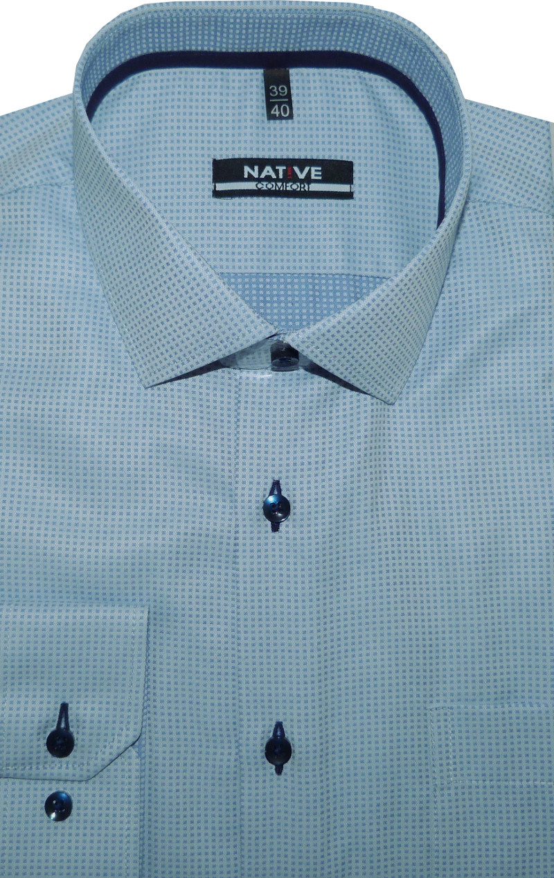 Pánská košile (modrá) s dlouhým rukávem, vel. 41/42 - N185/455