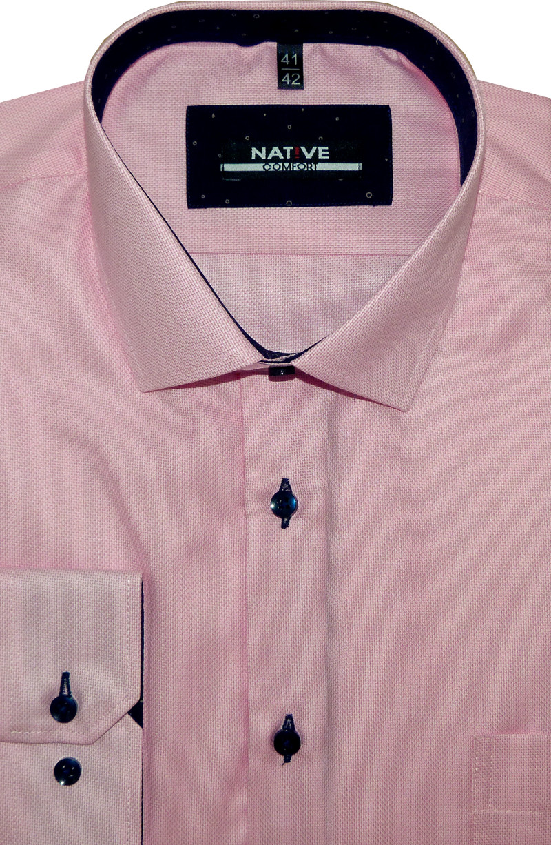 Pánská košile (růžová) s dlouhým rukávem, vel. 41/42 - N185/450