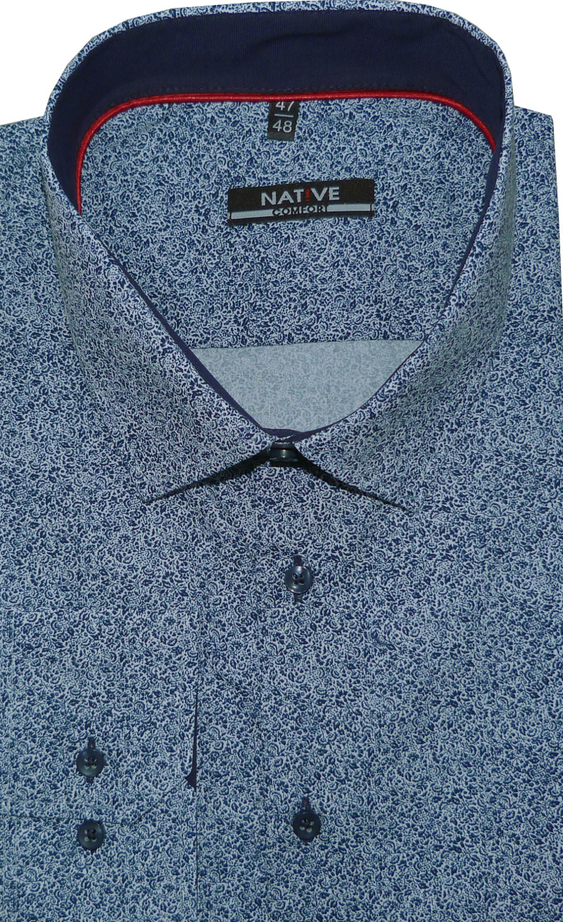 Nadměrná pánská košile (modrá) s dlouhým rukávem, vel. 51/52 - N195/301-05