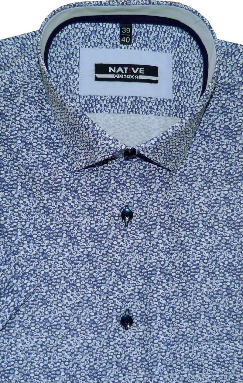 Pánská košile (modrá) s krátkým rukávem, vel. 39/40 - Native N190/416