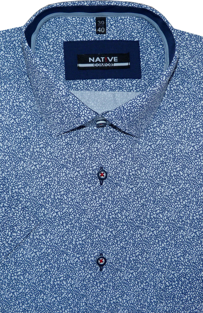 Pánská košile (modrá) s krátkým rukávem, vel. 41/42 - Native N190/415