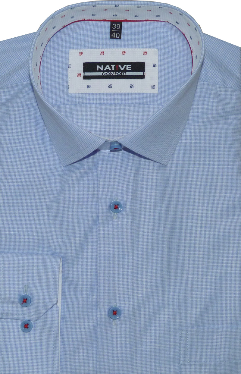 Pánská košile (modrá) s dlouhým rukávem, velikost 39/40 - N195/425