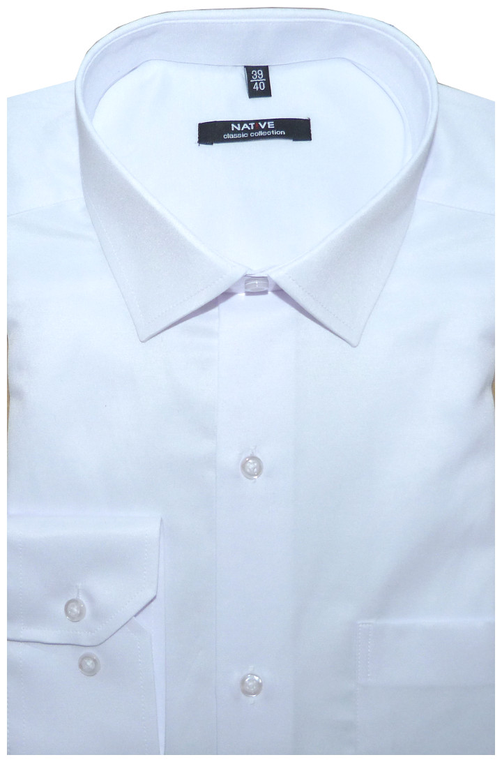 Pánská košile (bílá) s dlouhým rukávem, vel. 39/40 - N195/323
