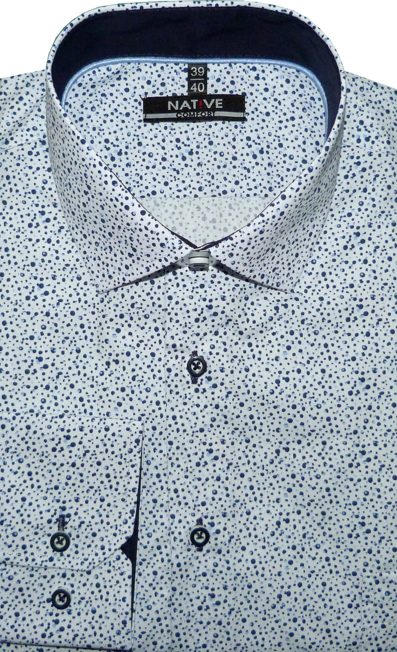 Pánská košile (puntíky) Native s dlouhým rukávem, vel. 45/46 - N195/327