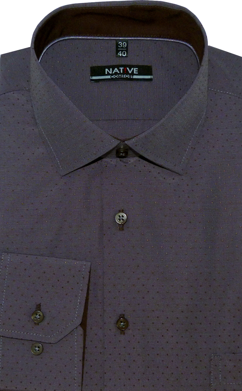 Pánská košile (šedá) s dlouhým rukávem, vel. 39/40 - N205/321