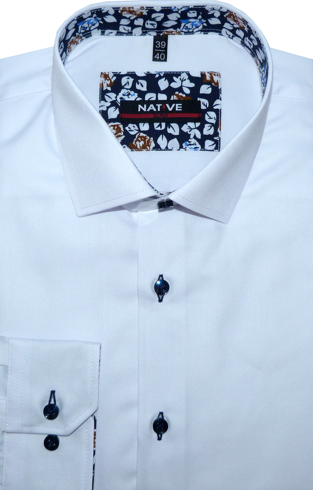 Pánská košile slim (bílá) s dlouhým rukávem, vel. 39/40 - N195/915