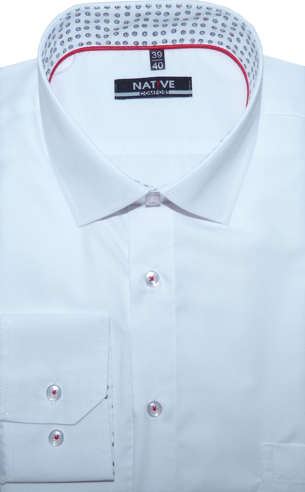 Pánská košile (bílá) s dlouhým rukávem, vel. 45/46 - N205/310