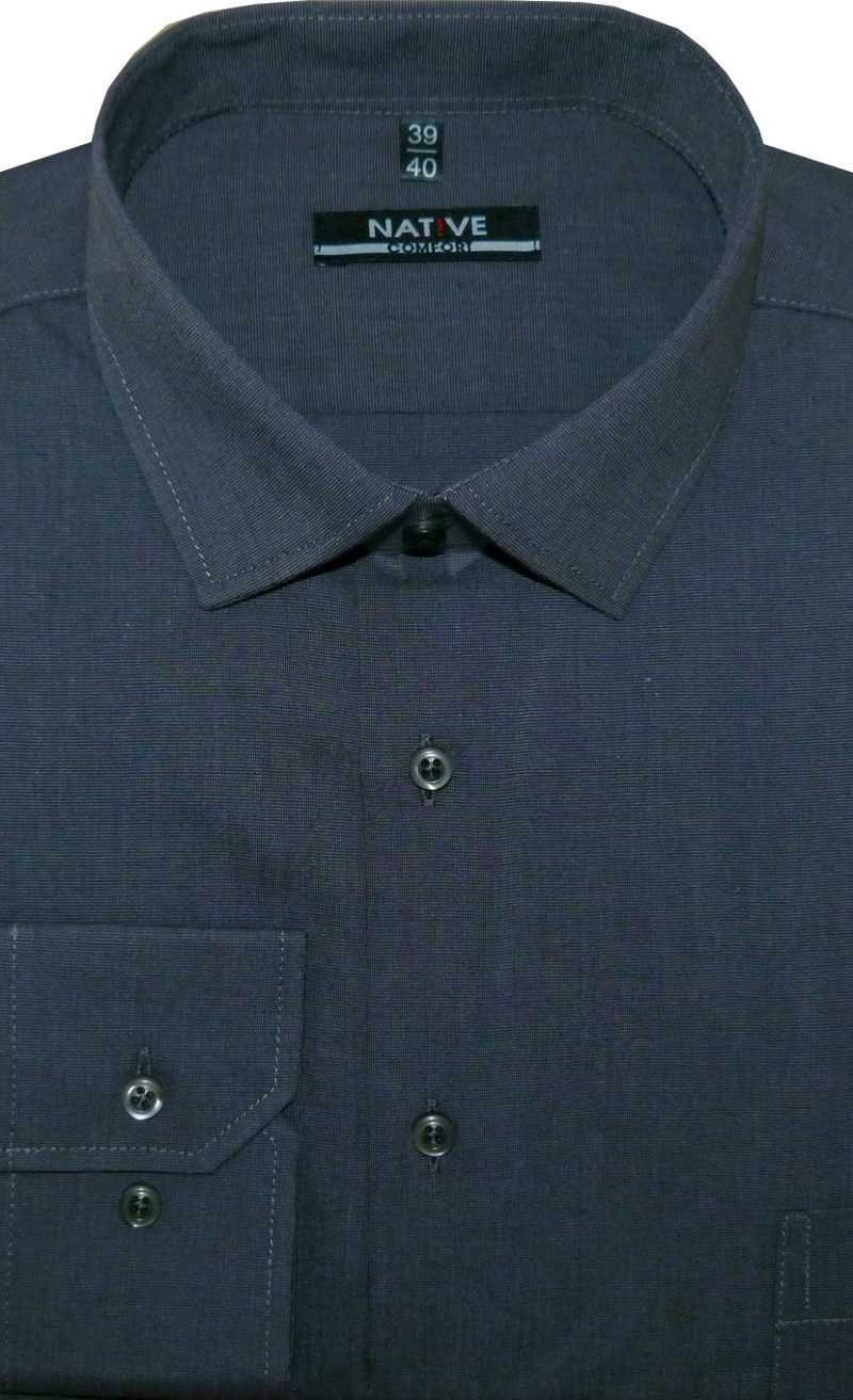 Pánská košile (šedá) s dlouhým rukávem, vel. 41/42 - N205/304