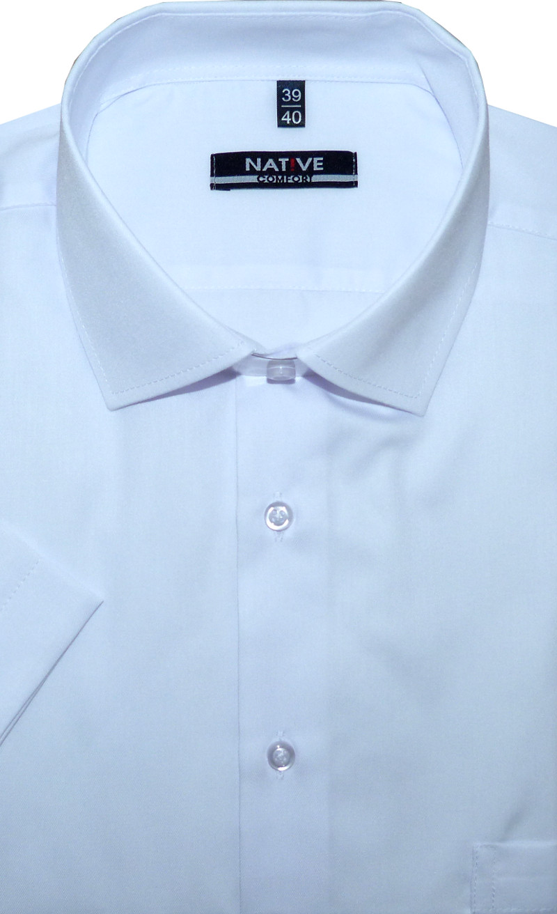 Nadměrná pánská košile (bílá) s krátkým rukávem, vel. 47/48 - N200/301