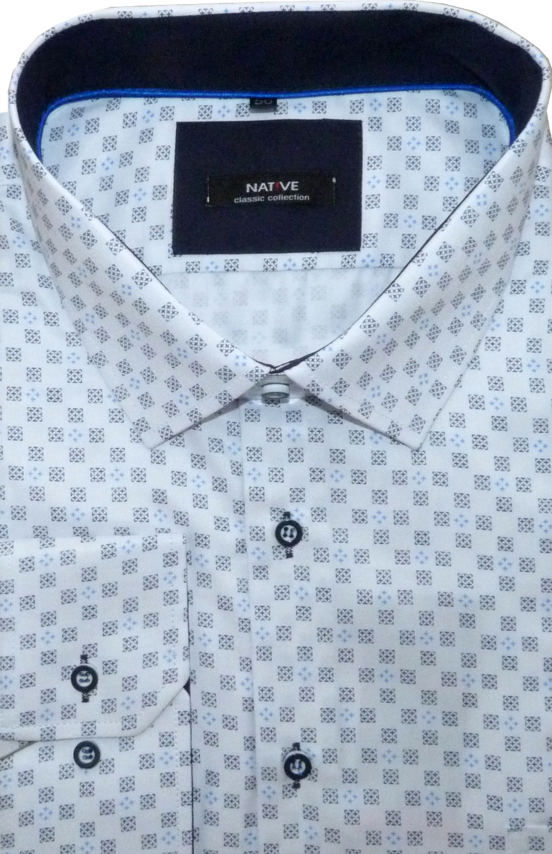 Nadměrná pánská košile (bílá) s dlouhým rukávem, vel. 47/48 - N175/374
