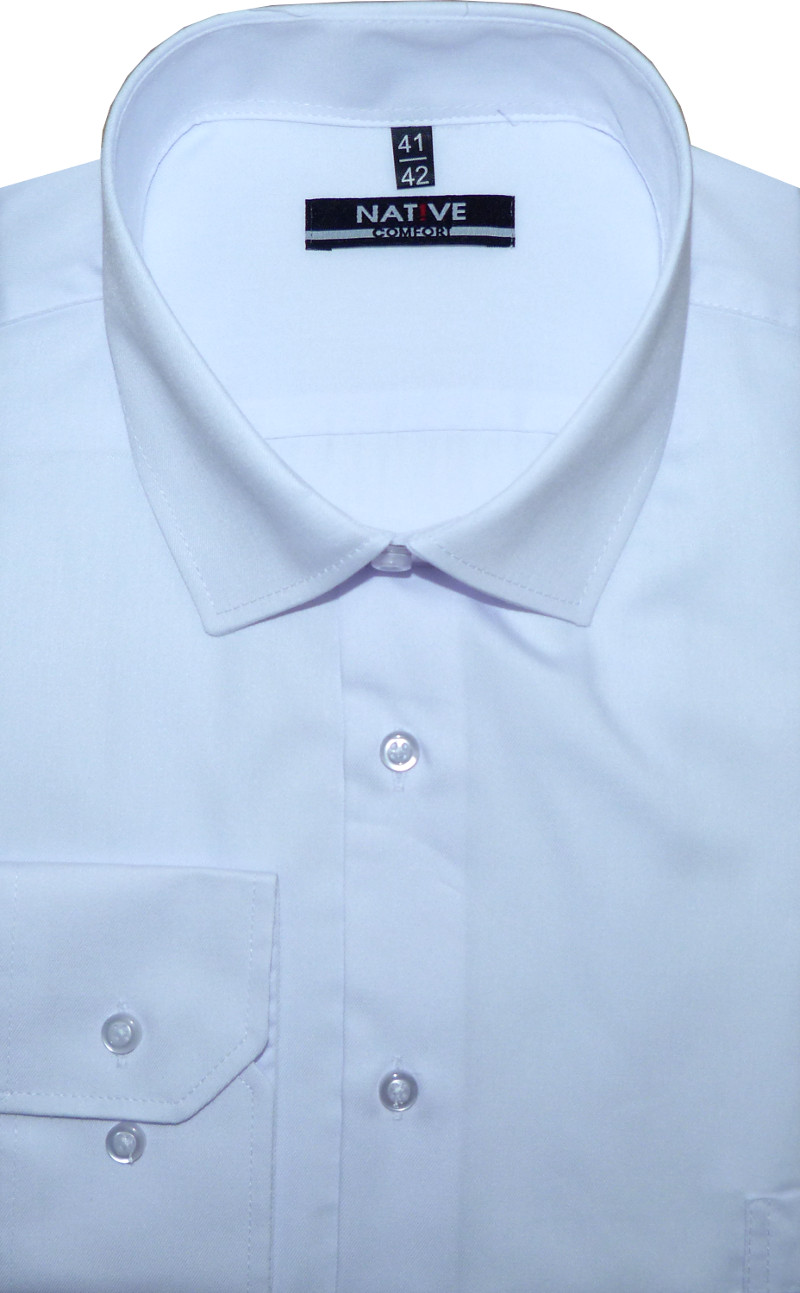 Nadměrná pánská košile (bílá) s dlouhým rukávem, vel. 53/54 - N195/301