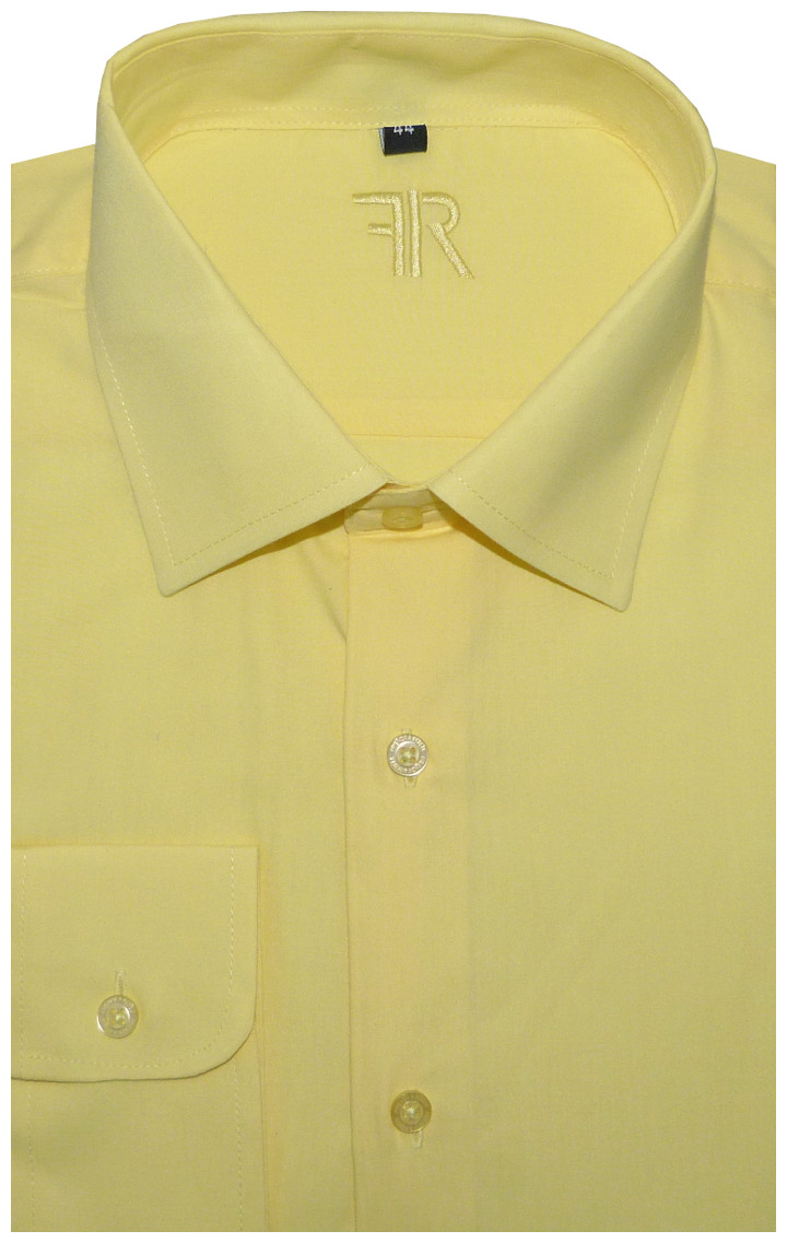 Pánská košile (žlutá) s dlouhým rukávem, vypasovaná, vel. 39/40 - FR 052/140