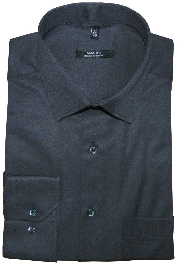 Pánská košile (šedá) s dlouhým rukávem, vel. 37/38 - N951/011