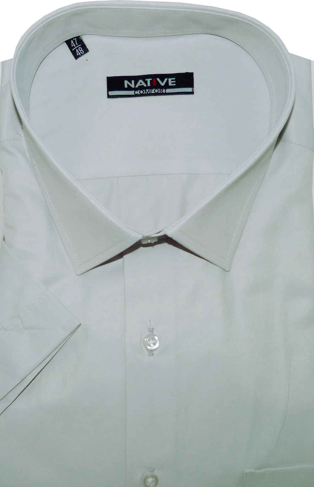 Pánská košile (šedá) s krátkým rukávem, vel. 43/44 - Native N901/012