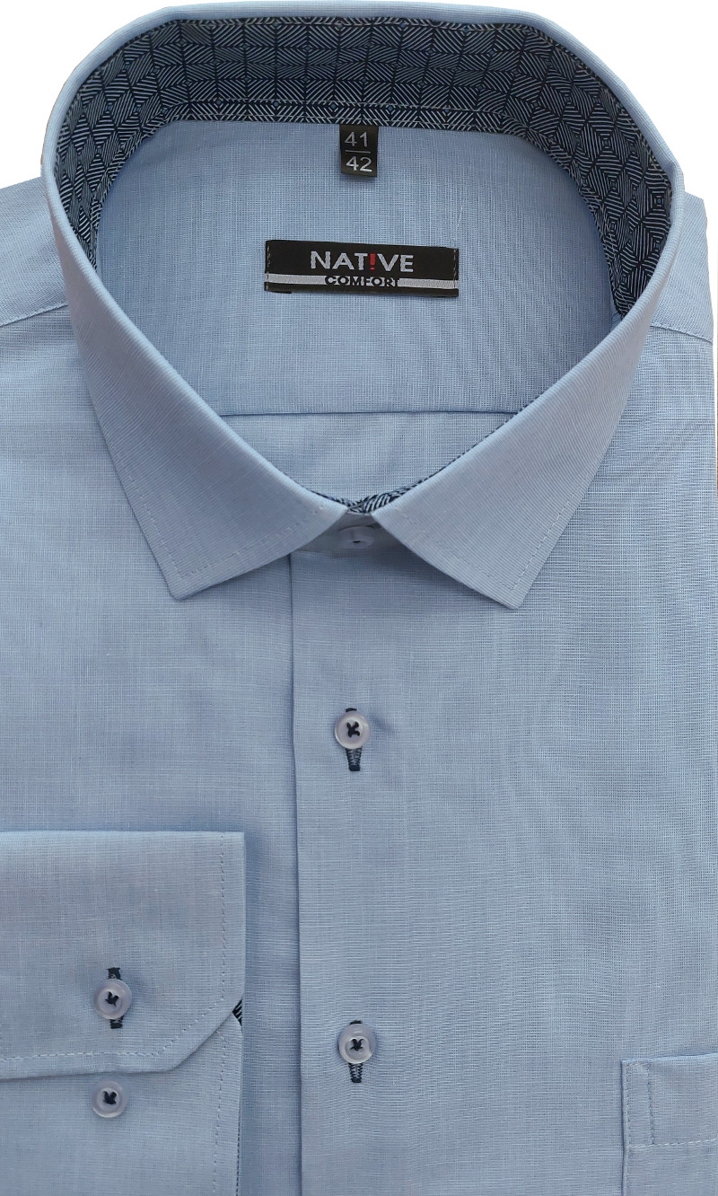 Nadměrná pánská košile (modrá) s dlouhým rukávem, vel. 49/50 - N215/329