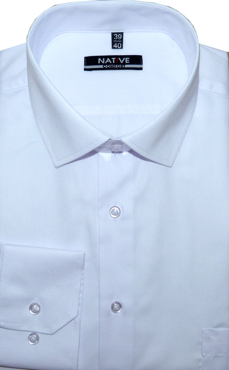 Nadměrná pánská košile (bílá) s dlouhým rukávem, vel. 47/48 - N215/301
