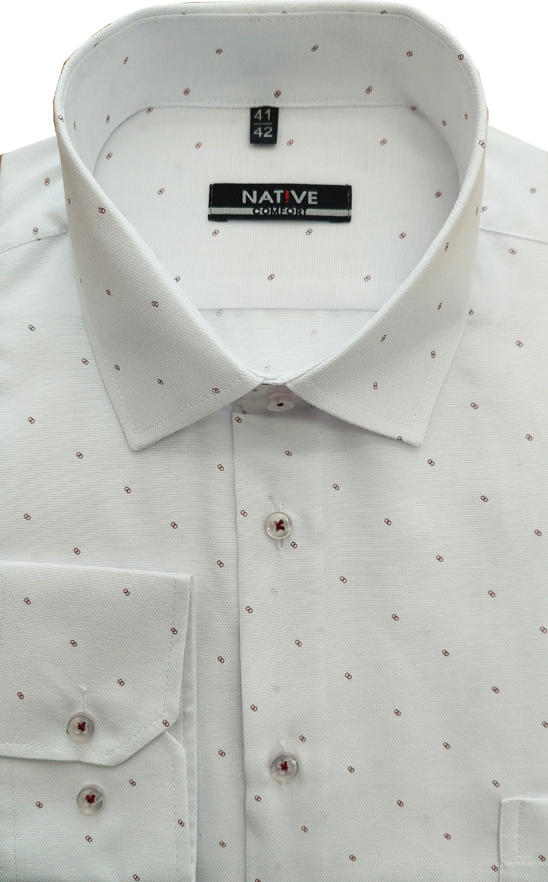 Nadměrná pánská košile (bílá s potiskem), vel. 53/54 - N215/316