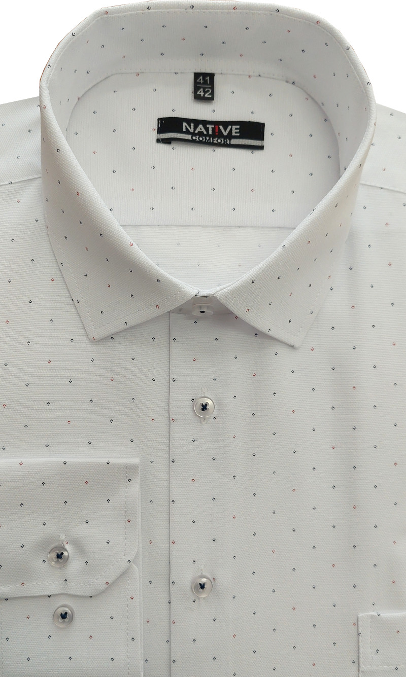 Nadměrná pánská košile (bílá s potiskem), vel. 49/50 - N215/304