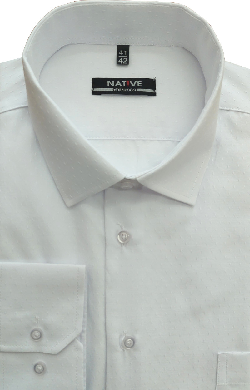 Nadměrná pánská košile (bílá, vytkávaná), vel. 49/50 - N215/314