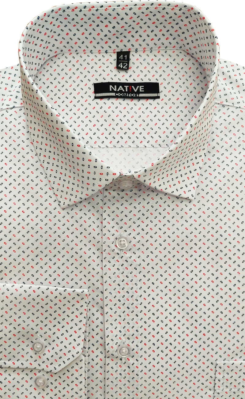 Nadměrná pánská košile (bílá s potiskem), vel. 53/54 - N215/317