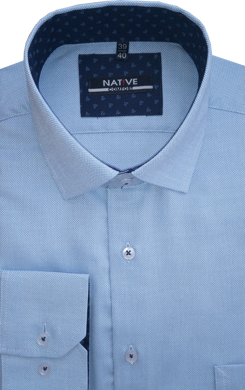 Nadměrná pánská košile (modrá) s dlouhým rukávem, vel. 47/48 - N215/337