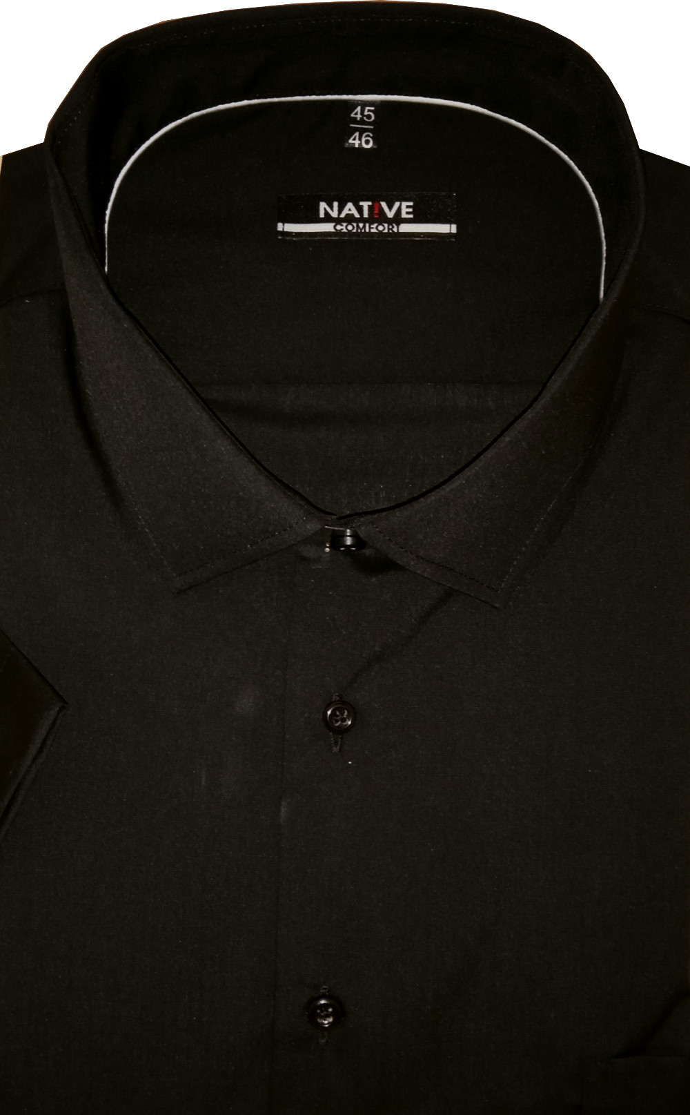 Nadměrná pánská košile (černá) s krátkým rukávem, vel. 49/50 - N220/321