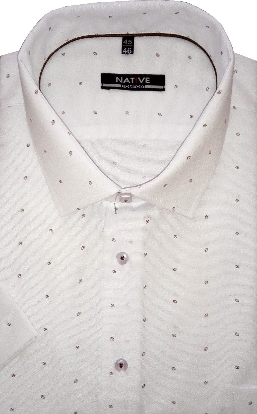 Nadměrná pánská košile (bílá) s krátkým rukávem, vel. 49/50 - N220/312